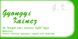 gyongyi kaincz business card